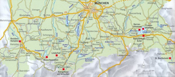 025-Карта замков Баварии